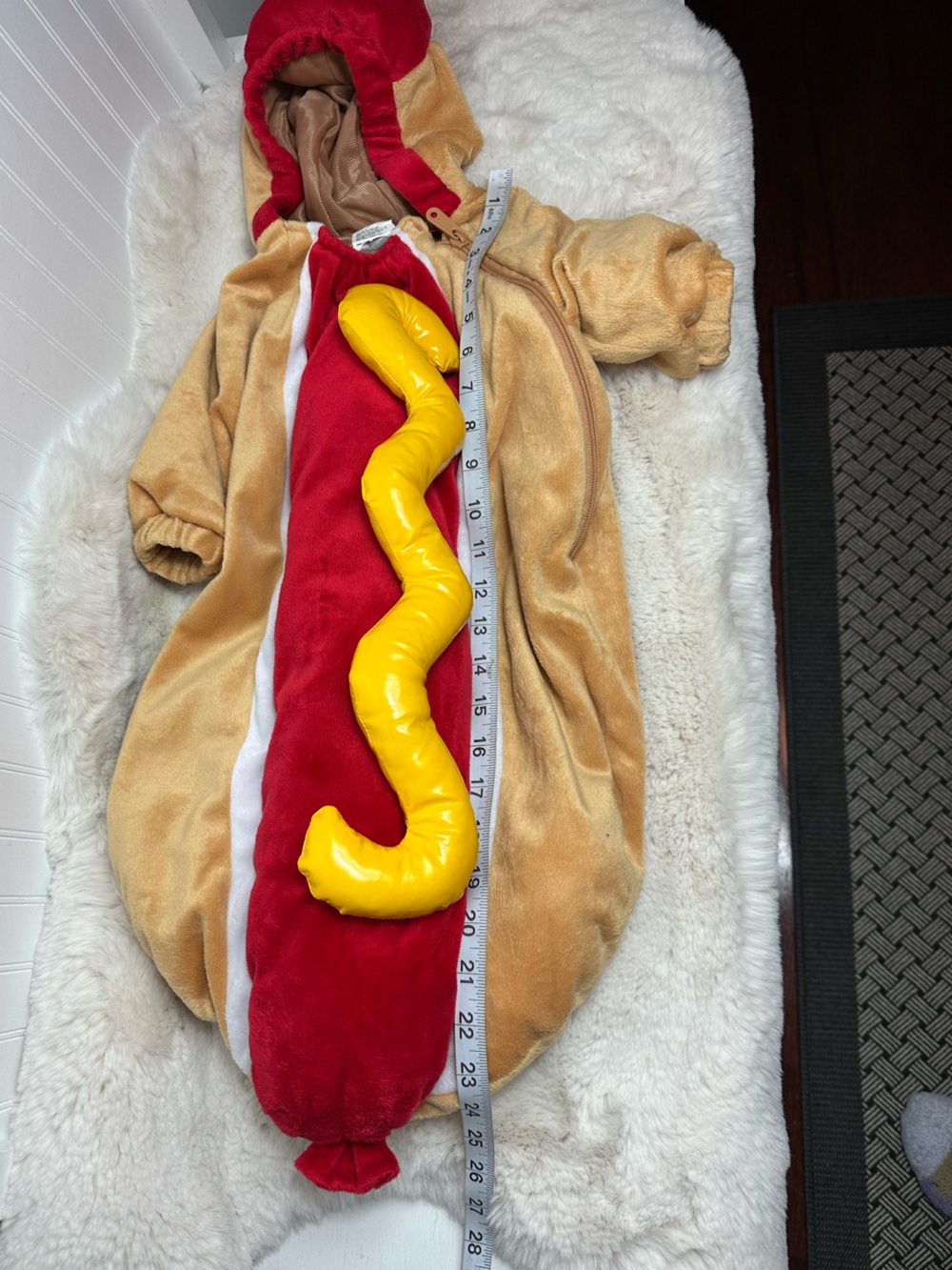 Infant Hot Dog Costume in Tan, Red & Yellow  0-6 months - Picture 15 of 15